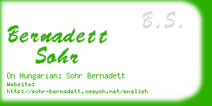 bernadett sohr business card